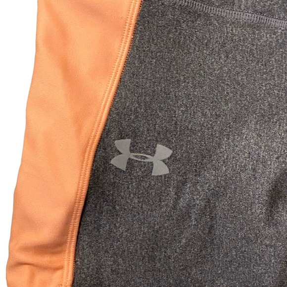 Under Armour Leggings Women’s Grey Orange Compression Activewear‎ Size Small - Picture 4 of 7